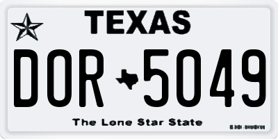 TX license plate DOR5049