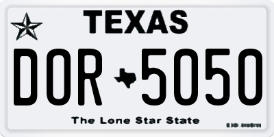 TX license plate DOR5050