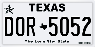 TX license plate DOR5052