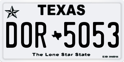 TX license plate DOR5053