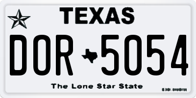TX license plate DOR5054