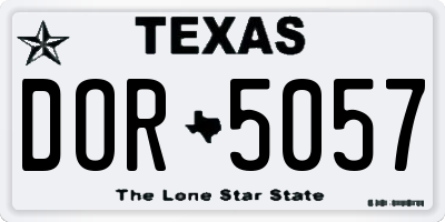 TX license plate DOR5057