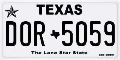 TX license plate DOR5059