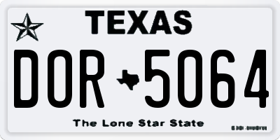 TX license plate DOR5064