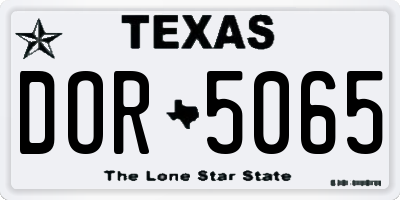 TX license plate DOR5065