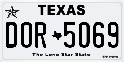 TX license plate DOR5069