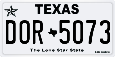 TX license plate DOR5073