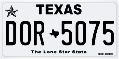 TX license plate DOR5075