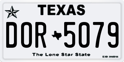 TX license plate DOR5079