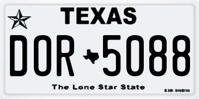 TX license plate DOR5088