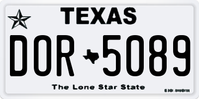 TX license plate DOR5089