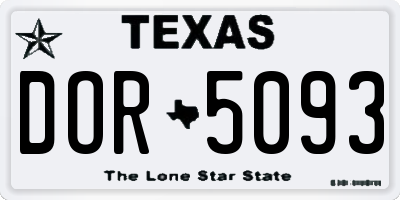 TX license plate DOR5093