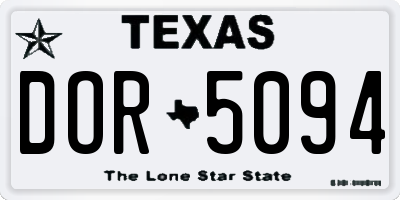 TX license plate DOR5094