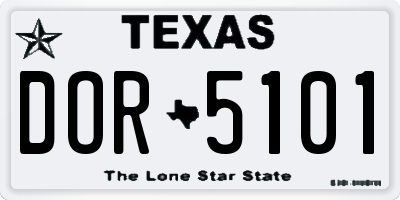 TX license plate DOR5101