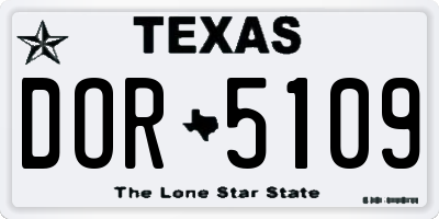 TX license plate DOR5109