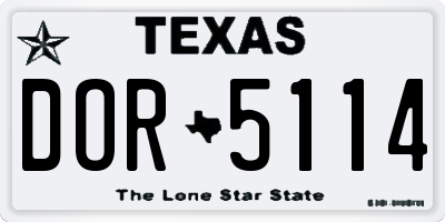 TX license plate DOR5114