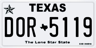 TX license plate DOR5119