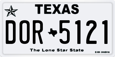TX license plate DOR5121