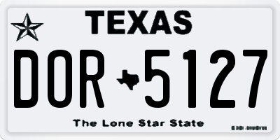 TX license plate DOR5127