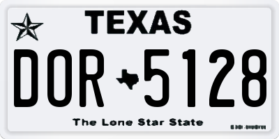 TX license plate DOR5128