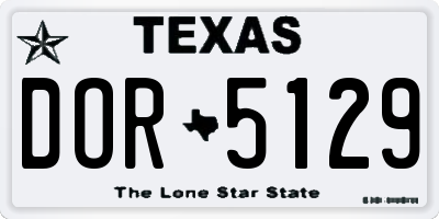 TX license plate DOR5129
