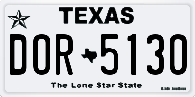 TX license plate DOR5130