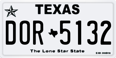TX license plate DOR5132