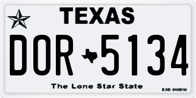 TX license plate DOR5134