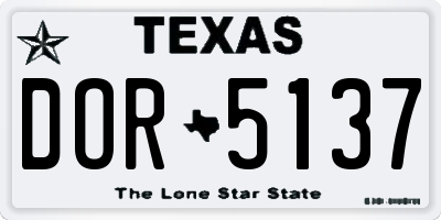 TX license plate DOR5137
