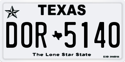 TX license plate DOR5140