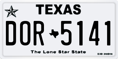 TX license plate DOR5141