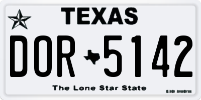 TX license plate DOR5142