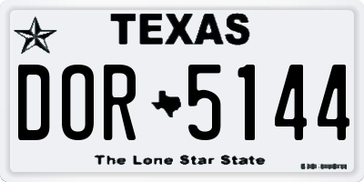 TX license plate DOR5144
