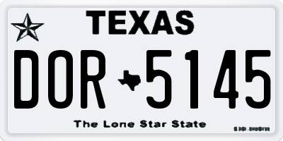 TX license plate DOR5145