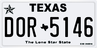 TX license plate DOR5146