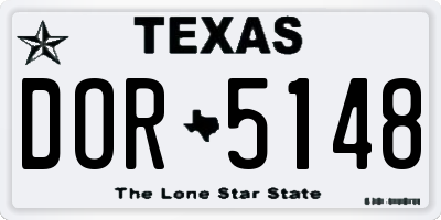 TX license plate DOR5148