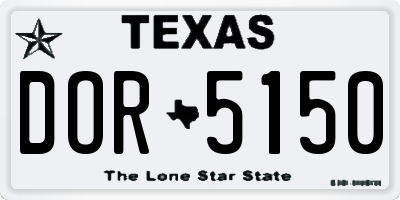 TX license plate DOR5150