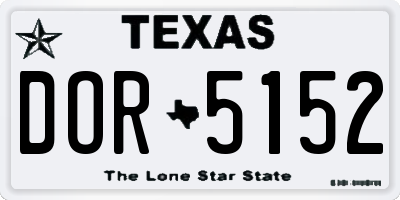 TX license plate DOR5152