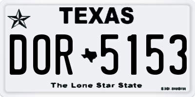 TX license plate DOR5153