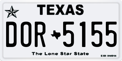 TX license plate DOR5155