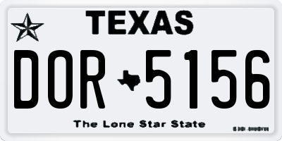 TX license plate DOR5156