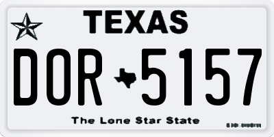 TX license plate DOR5157