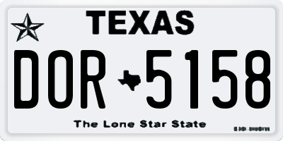 TX license plate DOR5158