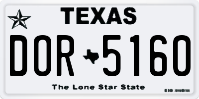 TX license plate DOR5160