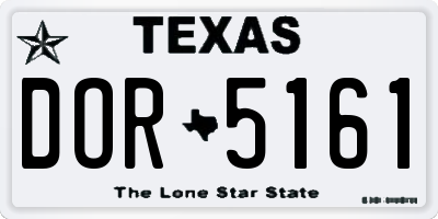 TX license plate DOR5161