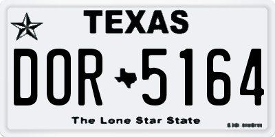 TX license plate DOR5164