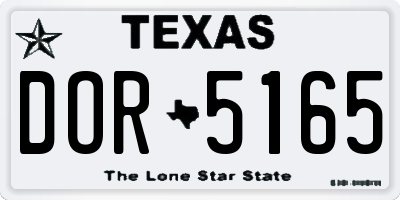TX license plate DOR5165