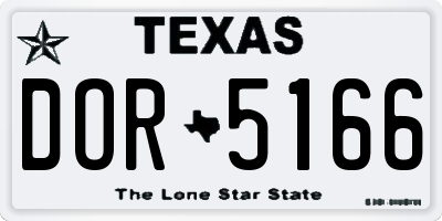 TX license plate DOR5166