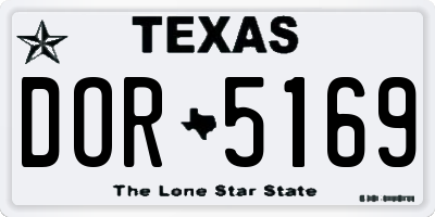 TX license plate DOR5169