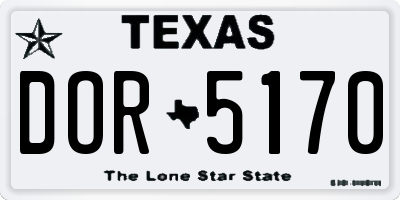 TX license plate DOR5170